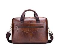 FANDARE Hombres Maletín Bolsos Bandolera para 12.9 Pulgada Laptop Bolsa de Mensajero Impermeable Bolso de Hombro Business Cuero Bolsa de Mano Crossbody Messenger Bag para Viaje Negocio Marrón