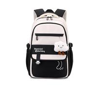 FANDARE Juvenil Mochilas Tipo Casual Estudiante Vuelta al Cole Llamativo Mochila Escolar Adolescentes Niñas Marcha Mujeres Hombre Bolsas Escolares Bolsos de Trabajo Urbana versátil Viaje Negro