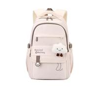 FANDARE Juvenil Mochilas Tipo Casual Estudiante Vuelta al Cole Llamativo Mochila Escolar Adolescentes Niñas Marcha Mujeres Hombre Bolsas Escolares Bolsos de Trabajo Urbana versátil Viaje Beige Blanco