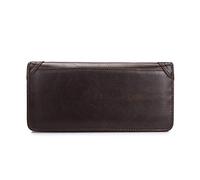 FANDARE Largo Billetera Bolsos de Mano para Hombre Cartera Mujer Bolso de Mano Billetera de Cuero Plegable Clutches Monedero para Fiesta, Viaje, Negocios Marron