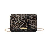 FANDARE Leopardo Bolso Bandolera Mujer Bolso de Hombro Bolso Tote de PU Cuero Bolsa Crossbody con Cadena desmontable para Trabajo, Oficina, Viaje Marrón