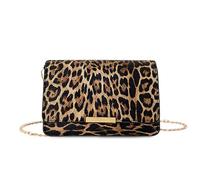 FANDARE Leopardo Bolso Bandolera Mujer Bolso de Hombro Bolso Tote de PU Cuero Bolsa Crossbody con Cadena desmontable para Trabajo, Oficina, Viaje Marrón Claro