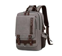 FANDARE Lienzo Mochila de Senderismo Bolso de Hombro Hombre Militar Mochila Mujer Mochilas de Marcha Mochilas de Ciclismo Trekking Daypack Bolsa de Cuerda Excursionismo Equipaje Daypacks Gris C