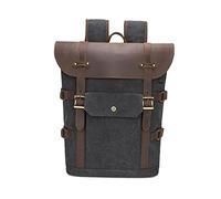 FANDARE Lienzo Mochila de Senderismo Mochila con Puerto de Carga USB Mochilas de Marcha Mochilas de Ciclismo Trekking al Aire Libre Bolsa de Cuerda para Viaje Excursionismo Daypacks Gris Oscuro