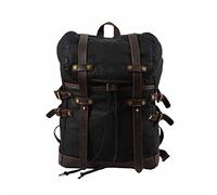 FANDARE Lienzo Mochila de Senderismo Retro Mochila Mochilas de Marcha con cordón Mochilas de Ciclismo Trekking al Aire Libre Daypack Bolsa de Cuerda para Viaje Equipaje Daypacks Negro
