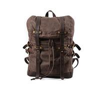 FANDARE Lienzo Mochila de Senderismo Retro Mochila Mochilas de Marcha con cordón Mochilas de Ciclismo Trekking al Aire Libre Daypack Bolsa de Cuerda para Viaje Equipaje Daypacks Marrón