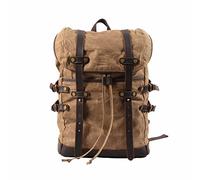 FANDARE Lienzo Mochila de Senderismo Retro Mochila Mochilas de Marcha con cordón Mochilas de Ciclismo Trekking al Aire Libre Daypack Bolsa de Cuerda para Viaje Equipaje Daypacks Caqui