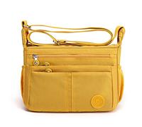 FANDARE Ligero Bolsos Bandolera Cuerpo Cruzados Mujer Bolsas de Mensajero Impermeable Nylon Deportes Escuela Shopper Sling Crossbody Bag Amarillo