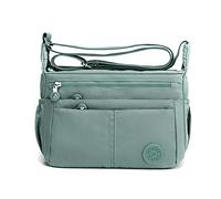 FANDARE Ligero Bolsos Bandolera Cuerpo Cruzados Mujer Bolsas de Mensajero Impermeable Nylon Deportes Escuela Shopper Sling Crossbody Bag Verde