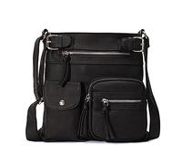 FANDARE Ligero Bolsos Bandolera Mensajero Hombro Cruzados Impermeable pequeño Mujer Señora Adolescentes Bolsos de Mano Niña Escuela Conmutar Viaje Compras Playa Crossbody Negro