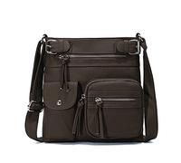 FANDARE Ligero Bolsos Bandolera Mensajero Hombro Cruzados Impermeable pequeño Mujer Señora Adolescentes Bolsos de Mano Niña Escuela Conmutar Viaje Compras Playa Crossbody Marron Oscuro