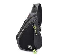 FANDARE Ligero Bolsos Cruzados Sling Bag Bolsa de Pecho Hombre Mujer Bolsa Deportiva de Hombro Bandoleras Cruzada Crossbody Rucksack para Colegio Viaje Ciclismo Hiking Camping Durable Poliéster Negro