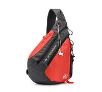 FANDARE Ligero Bolsos Cruzados Sling Bag Bolsa de Pecho Hombre Mujer Bolsa Deportiva de Hombro Bandoleras Cruzada Crossbody Rucksack para Colegio Viaje Ciclismo Hiking Camping Durable Poliéster Rojo
