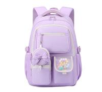 FANDARE Ligero Mochila Escolar Niña, 20 litros Mochilas Colegio Instituto Impermeable para Adolescentes, Mochila Kawaii Lazo con Correa de Transporte para Chicas 9-16 Años Púrpura