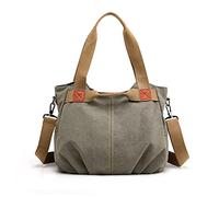 FANDARE Lona Bolsos Mano Mujer Bandolera Bolso Hombro Cruzado Vintage para Señora Viaje Trabajo Escuela Compras Crossbody Bag Verde B