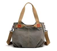 FANDARE Lona Bolsos Mano Mujer Bandolera Bolso Hombro Cruzado Vintage para Señora Viaje Trabajo Escuela Compras Crossbody Bag Verde C