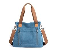 FANDARE Lona Bolsos Mano Mujer Bandolera Bolsos de Mensajero Conmutar Bolso Hombro Cruzado para 12.9 Pulgadas Tableta Señora Viaje Trabajo Escuela Compras Crossbody Bag Azul