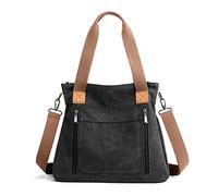 FANDARE Lona Bolsos Mano Mujer Bandolera Bolsos de Mensajero Conmutar Bolso Hombro Cruzado para 12.9 Pulgadas Tableta Señora Viaje Trabajo Escuela Compras Crossbody Bag Negro