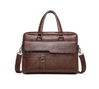 FANDARE Maletín Bolsa Hombre PU Cuero Bolsos Bandolera para Ordenador Portátil 12.9 Pulgadas Bolso de Hombro Shopper Multifuncional Bolsa Tote de Negocios para Trabaja Universidad Viaje Marron Oscuro
