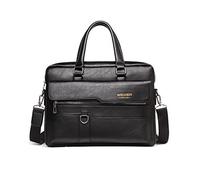 FANDARE Maletín Bolsa Hombre PU Cuero Bolsos Bandolera para Ordenador Portátil 12.9 Pulgadas Bolso de Hombro Shopper Multifuncional Bolsa Tote de Negocios para Trabaja Universidad Viaje Negro