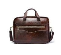 FANDARE Maletín Hombres Portafolios Bolsos Bandolera Cuero Bolso de mano Bolsas mano Cartera Carpeta Mensajera para 15.6 Pulgada Laptop Bolsa Mensajero Business para Viaje Negocio Messenger Bag Marrón
