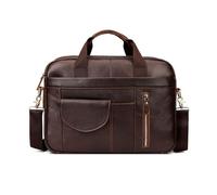 FANDARE Maletín Hombres Portafolios Bolsos Bandolera PU Cuero Bolsas de mano Cartera Mensajera para 15.6 Pulgada Laptop Bolsa de Mensajero Bolso Hombro Business para Viaje Negocio Messenger Bag Marrón