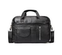FANDARE Maletín Hombres Portafolios Bolsos Bandolera PU Cuero Bolsas de Mano Cartera Mensajera para 15.6 Pulgada Laptop Bolsa de Mensajero Bolso Hombro Business para Viaje Negocio Messenger Bag Negro