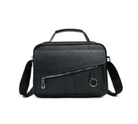FANDARE Maletín Hombres Portafolios Cartera Mensajero Bolsos Bandolera PU Cuero Bolsas de Mano para 10.9 Pulgada Laptop Bolso de Hombro Business Bolsa de Mano para Viaje Negocio Messenger Bag Negro