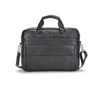 FANDARE Maletín para portátil Cartera de Hombro Profesional Bolsa de Equipaje de Cuero para Hombre, Bolsa de Ordenador 14 Pulgadas con Correa Desmontable, Bolsos de Negocios Tote Mensajero Mano Negro