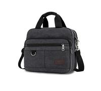 FANDARE Maletines de Lona Hombre Bolso Messenger Cartera Mensajero Bolsos Mano Bolsas Fundas para 12,9 Pulgadas portátiles netbooks Portafolio Carpeta Bandolera para Oficina Viajes y Trabajo Negro