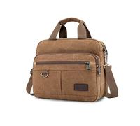 FANDARE Maletines de Lona Hombre Bolso Messenger Cartera Mensajero Bolsos Mano Bolsas Fundas para 12,9 Pulgadas portátiles netbooks Portafolio Carpeta Bandolera para Oficina Viajes y Trabajo Marrón