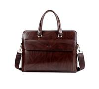 FANDARE Maletines Hombre Bolso Messenger Cartera Mensajero Cuero clásico con veta de Madera Bolsos Mano Bolsas y Fundas para 15.6 Pulgadas portátiles Portafolio Carpeta Bandolera Marrón Oscuro