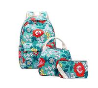 FANDARE Mochila 3pcs Bolsa de Escuela Mochilas Tipo Casual Bolsos de Mujer Bolsa de Viaje Niña Adolescente Mochilas para Aire Libre Viaje Mochilas Niño Mochilas Infantiles Poliéster Verde