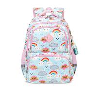 FANDARE Mochila Arcoíris Niño Mochilas Infantiles Mochila Escolar con Tiras Reflectantes Adolescentes Mochila Instituto para Niñas Mochilas Instituto Mochilas Tipo Casual Azul Claro