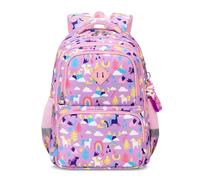 FANDARE Mochila Arcoíris Niño Mochilas Infantiles Mochila Escolar con Tiras Reflectantes Adolescentes Mochila Instituto para Niñas Mochilas Instituto Mochilas Tipo Casual Púrpura