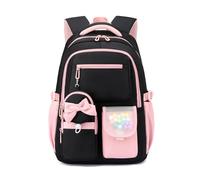 FANDARE Mochila Colegial para Mujer Mochila Universitaria Ligera con Bolsillo para Portátil de 16 Pulgadas Acolchado Impermeable Oxford Espalda Transpirable Acolchada Correa Pectoral Rosa