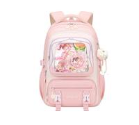 FANDARE Mochila Colegiala Adolescente Chicas Mochila Escolar Secundaria Ligera Gran Capacidad con Banda para Sujetar al Equipaje de Viaje Mochila Impermeable Rosa