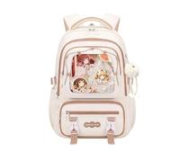 FANDARE Mochila Colegiala Adolescente Chicas Mochila Escolar Secundaria Ligera Gran Capacidad con Banda para Sujetar al Equipaje de Viaje Mochila Impermeable Marrón