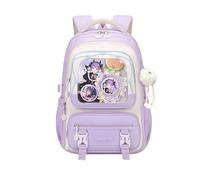 FANDARE Mochila Colegiala Adolescente Chicas Mochila Escolar Secundaria Ligera Gran Capacidad con Banda para Sujetar al Equipaje de Viaje Mochila Impermeable Morado