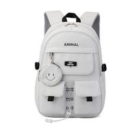 FANDARE Mochila con Monedero, Mochila Escolar Moderna para Secundaria & Bachillerato, Mochila versátil Diaria para Niñas & Niños 5-14 años - Uso Diario, Viajes, Campus Gris