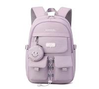 FANDARE Mochila con Monedero, Mochila Escolar Moderna para Secundaria & Bachillerato, Mochila versátil Diaria para Niñas & Niños 5-14 años - Uso Diario, Viajes, Campus Morado