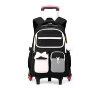 FANDARE Mochila con Ruedas 2 en 1 Mochila Carrito Universitaria 35L Compartimento Ordenador 15.6 Pulgadas Ruedas Tejido Oxford Impermeable Ideal para Colegio Viaje Blanco