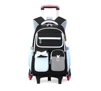 FANDARE Mochila con Ruedas 2 en 1 Mochila Carrito Universitaria 35L Compartimento Ordenador 15.6 Pulgadas Ruedas Tejido Oxford Impermeable Ideal para Colegio Viaje Azul