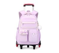 FANDARE Mochila con Ruedas 2 en 1 Mochila Carrito Universitaria 35L Compartimento Ordenador 15.6 Pulgadas Ruedas Tejido Oxford Impermeable Ideal para Colegio Viaje Morado Claro