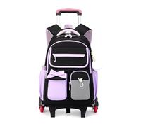 FANDARE Mochila con Ruedas 2 en 1 Mochila Carrito Universitaria 35L Compartimento Ordenador 15.6 Pulgadas Ruedas Tejido Oxford Impermeable Ideal para Colegio Viaje Morado