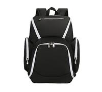 FANDARE Mochila de Baloncesto Bolsa de Deporte para Zapatos, Escolar, Casual para Fútbol, Baloncesto, Voleibol - Blanco y Negro