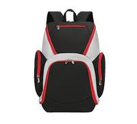FANDARE Mochila de Baloncesto Bolsos Mochila Bolsos Bandolera para Zapatos Bolsas Escolares Mochilas Tipo Casual para fútbol, Baloncesto, Voleibol Mochila de Deporte Negro Rojo