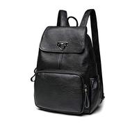 FANDARE Mochila de Cuero Genuino Mujer Moda Bolso Escolar Impermeable Backpack para Universidad Escuela Trabajo Viajes Mochilas Negro