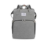 FANDARE Mochilas de Pañales Mochila Cuna Portátil Bolsos cambiadores Biberones Bolso del Bebé Mamá Mujer Cambio Bebé con Bolsillo Térmico Mochilas Portátil Cambiador Bolsa de Viaje Gris