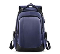 FANDARE Mochila de Portátil, Mochila Escolares con USB para Ordenador 15,6 Pulgadas, Hombres/Mujeres Bolsas Escolares para Diario Negocio Trabajo Viaje, Impermeable Poliéster Azul